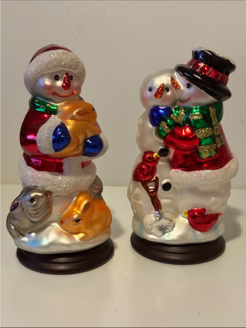 Thomas Pacconi Glass Snowman Figurines set Of
2 Christmas Ornaments